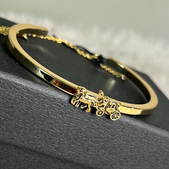NWT COACH horse and carriage double chain cuff bracelet - Picture 3 of 7